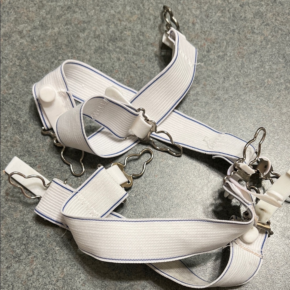 White Adjustable fitted sheet straps